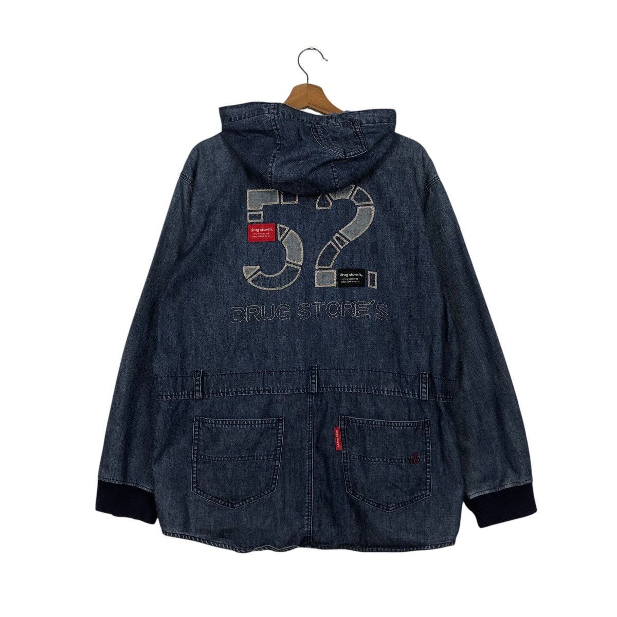 Japanese Brand 📌Vintage Biker Denim Jacket Drug Store's Big Logo Design Size US M / EU 48-50 / 2 - 9 Thumbnail