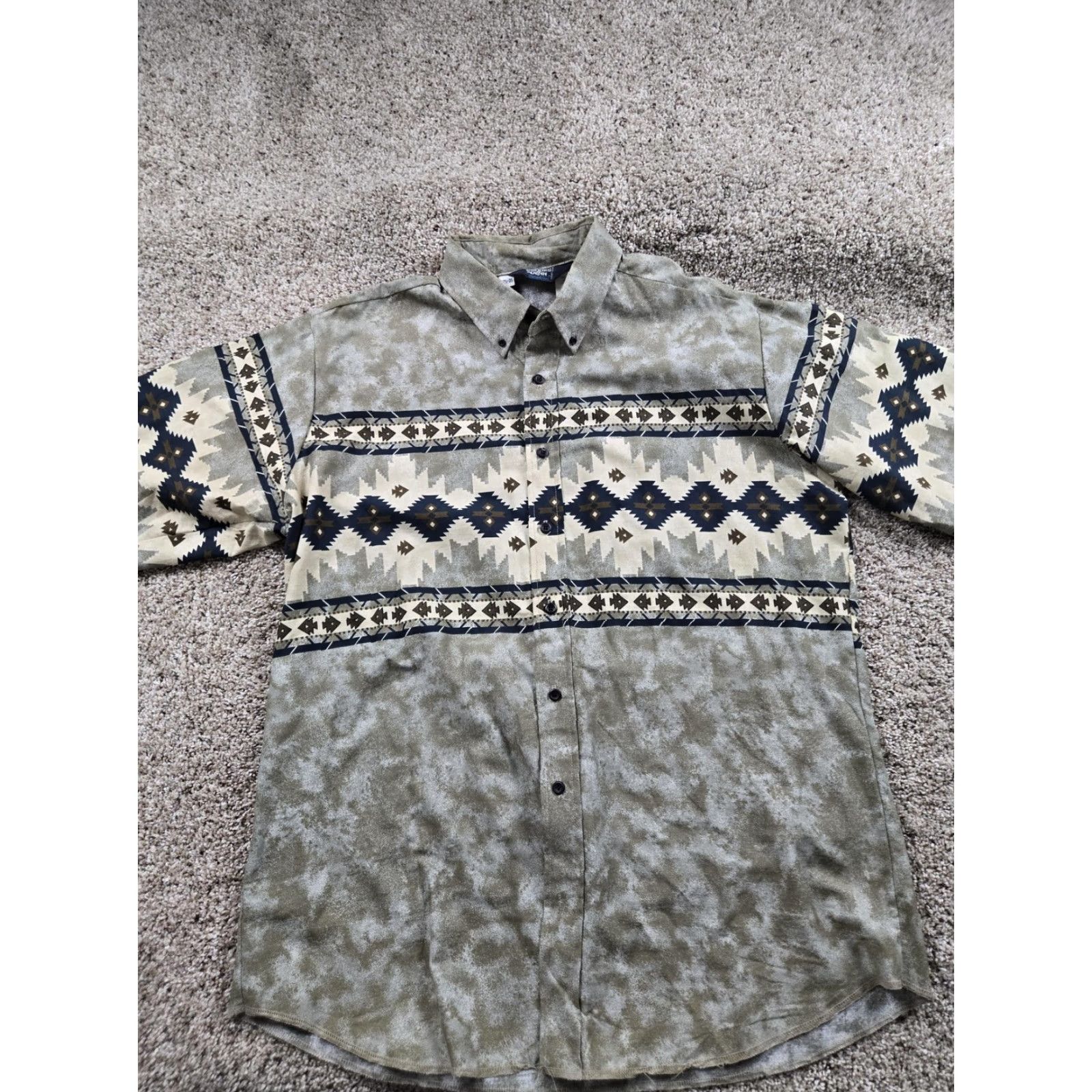 Brooks VINTAGE Brooks & Dunn Shirt Mens XL Green Southwestern Western Button Up 90s Size US XL / EU 56 / 4 - 4 Thumbnail