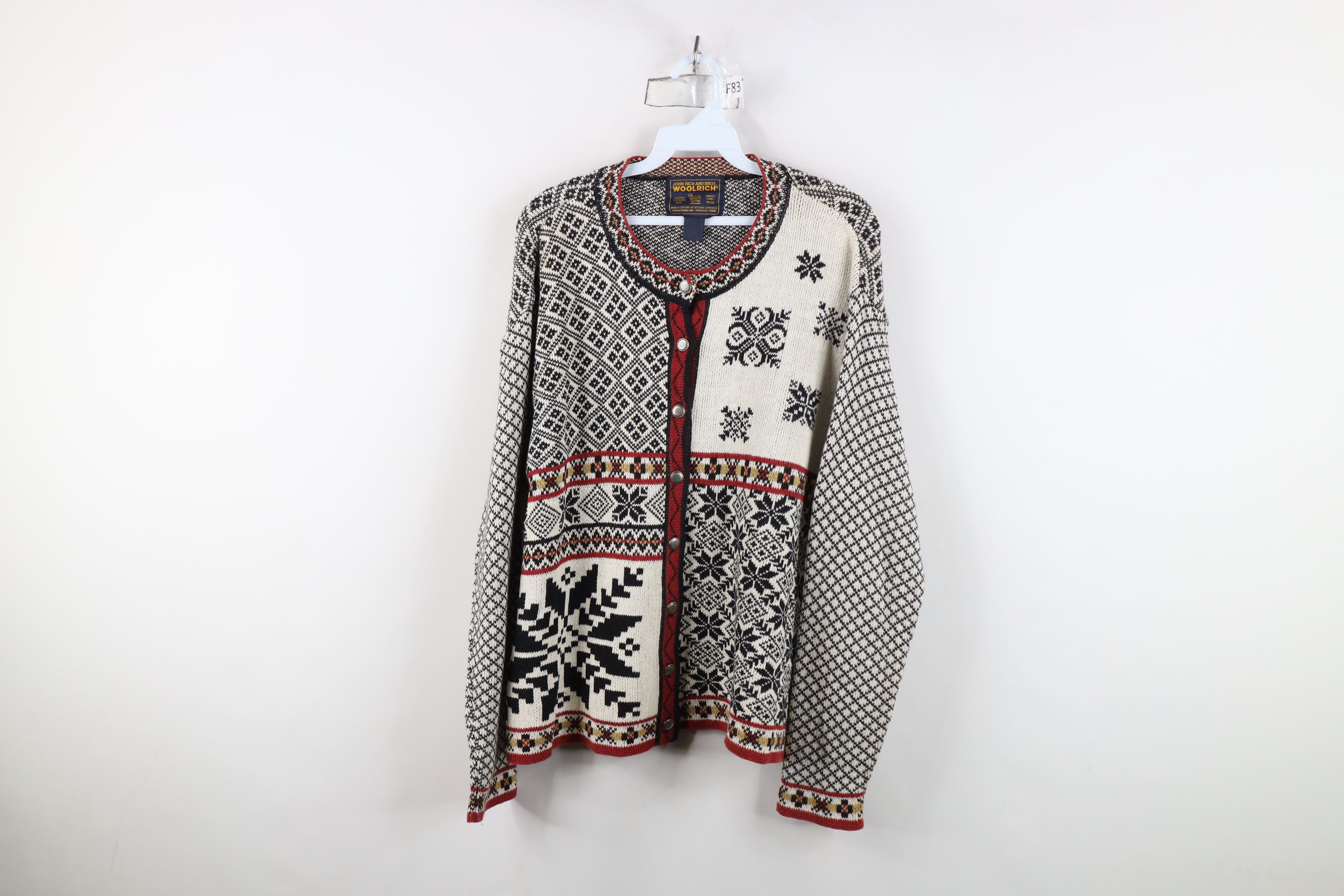 Woolrich Woolen Mills Vintage 90s Woolrich Fair Isle Knit Button Cardigan Sweater Size L / US 10 / IT 46 - 1 Thumbnail