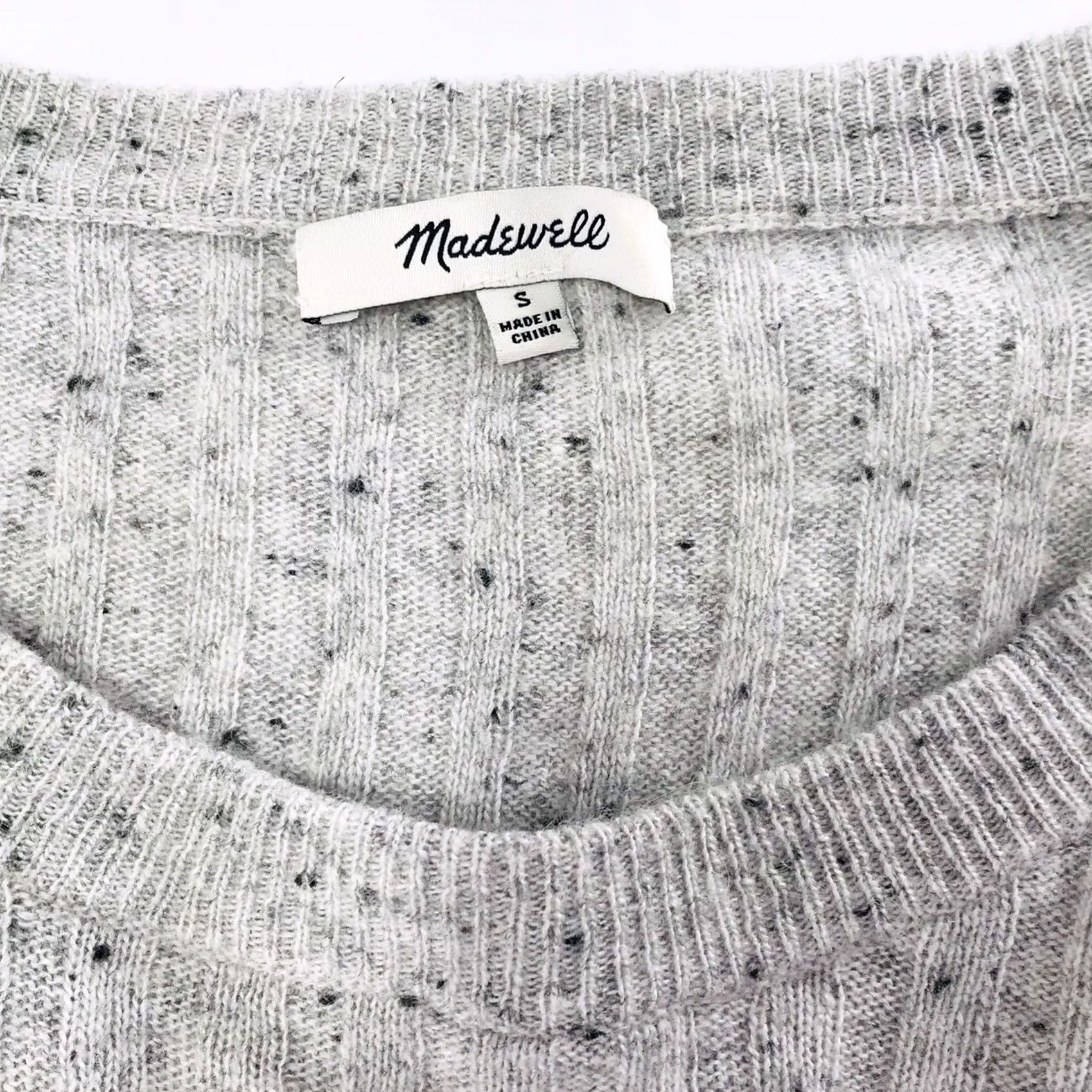 Madewell Madewell Relaxed Crewneck Speckled Gray Alpaca Knit Long Sleeve Ribbed Lightweight Pullover Womens Size S Size S / US 4 / IT 40 - 4 Thumbnail