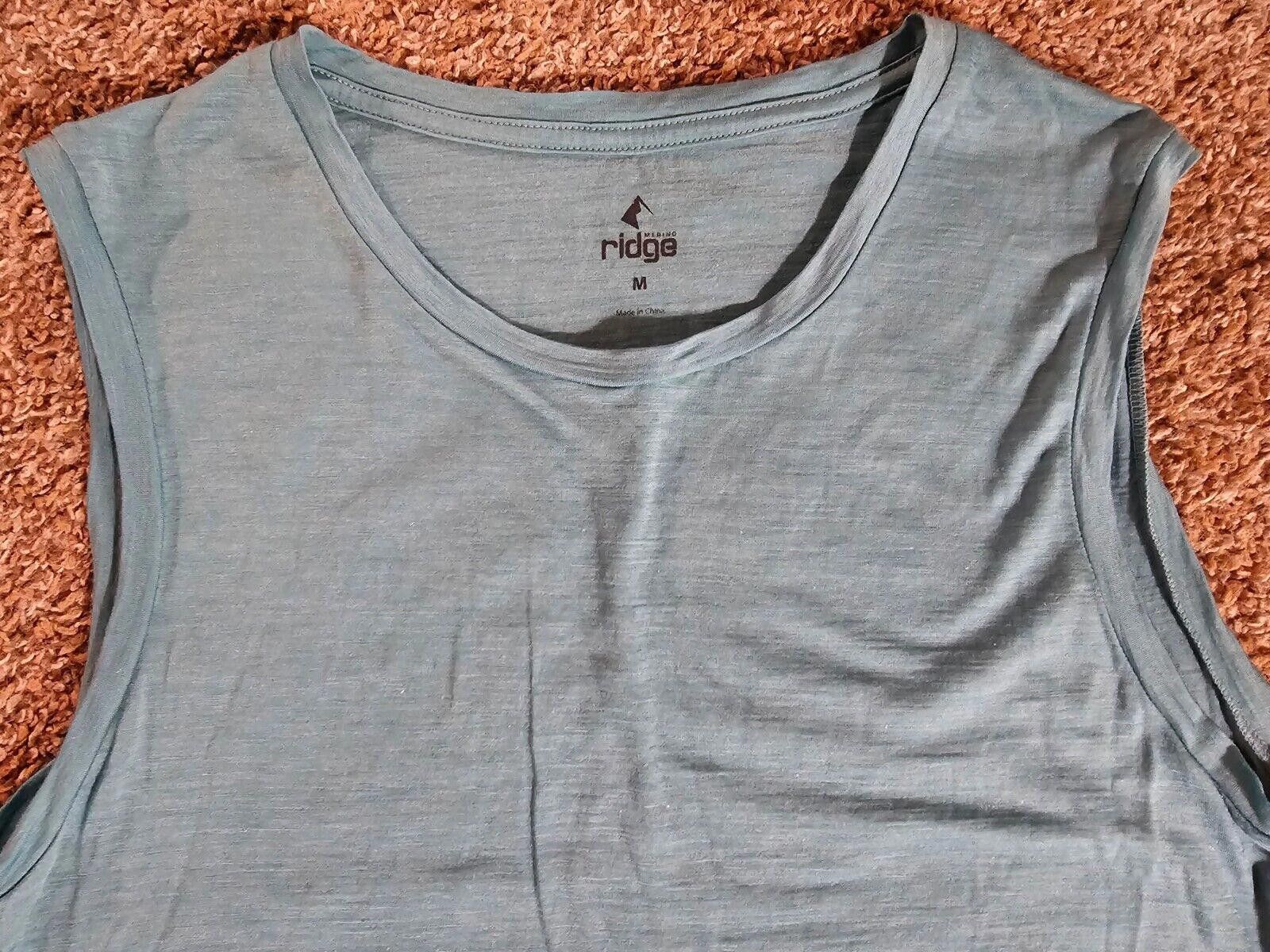 Designer Merino Ridge Tank Top Medium Blue Merino Wool Lyocell Size M / US 6-8 / IT 42-44 - 2 Thumbnail