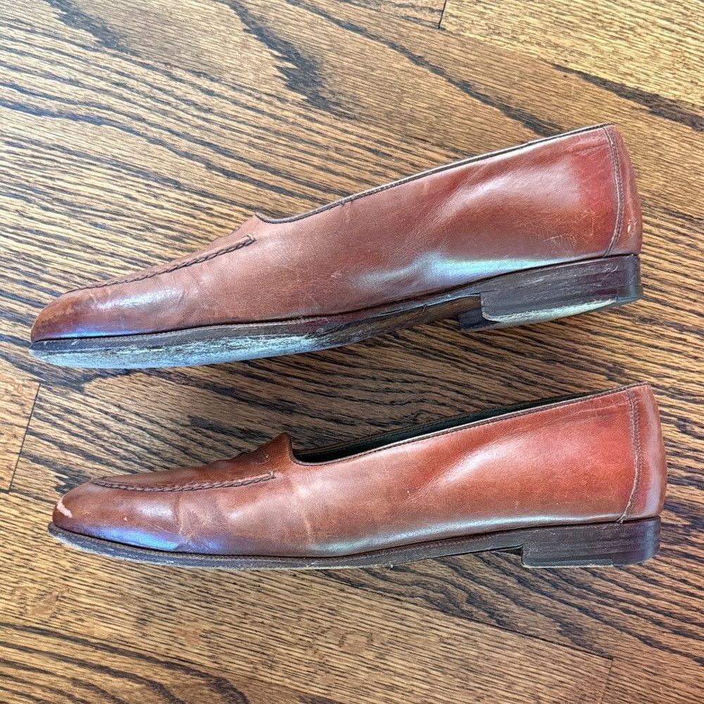 Gucci Z Gucci Men’s 42/8.5 Vintage Brown Leather Slip-On Loafers Size US 8.5 / EU 41-42 - 4 Thumbnail