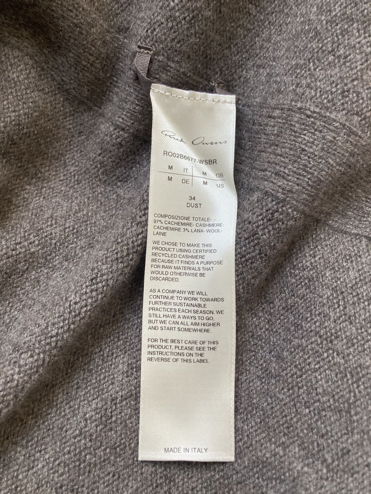 Rick Owens F/W 22 "STROBE" Cashmere Tec Runway Knit Rick Owens Size US M / EU 48-50 / 2 - 15 Thumbnail