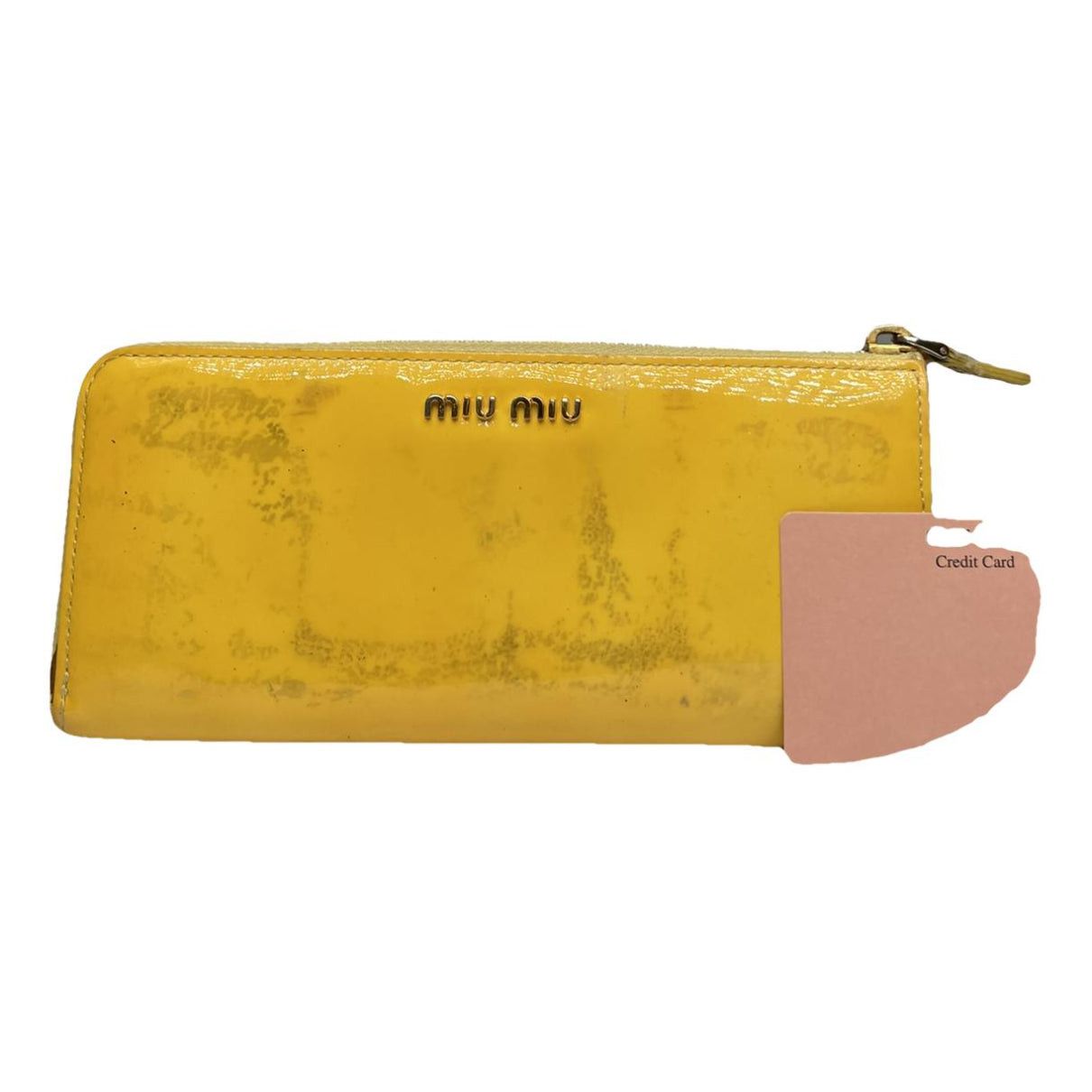 Miu Miu Yellow Patent Leather Wallet Size ONE SIZE - 1 Thumbnail