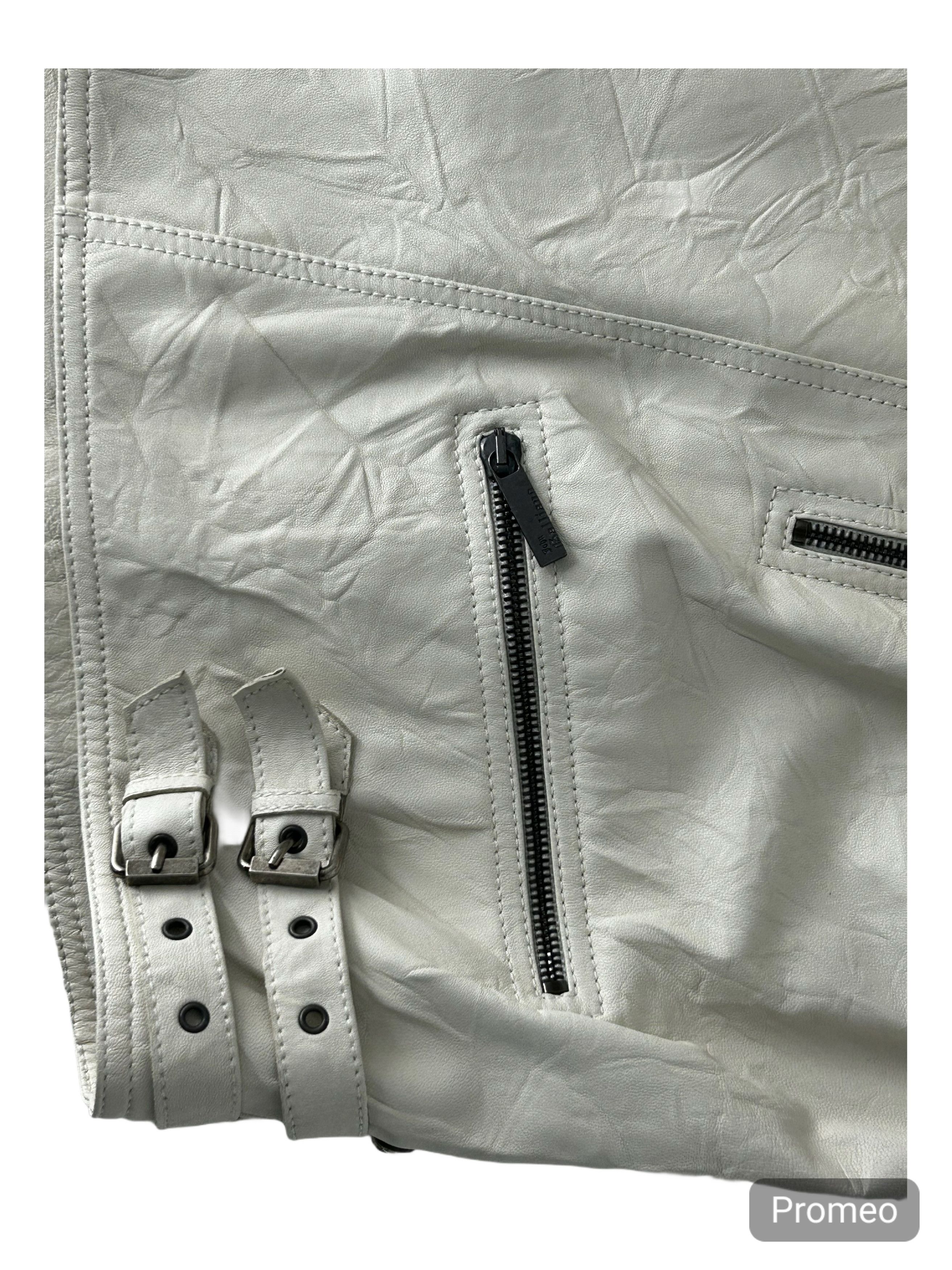 John Galliano John Galliano Lamb Skin Off White Classic Style Biker Jacket Size US XXL / EU 58 / 5 - 7 Thumbnail