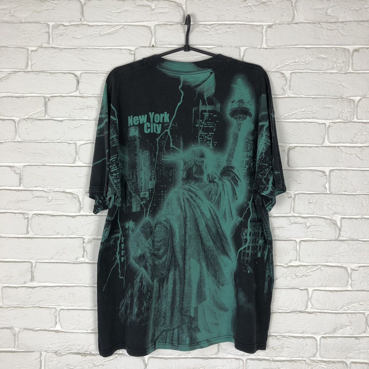 Vintage New York all over print State of Liberty vintage tee t shirt Size US XL / EU 56 / 4 - 5 Thumbnail