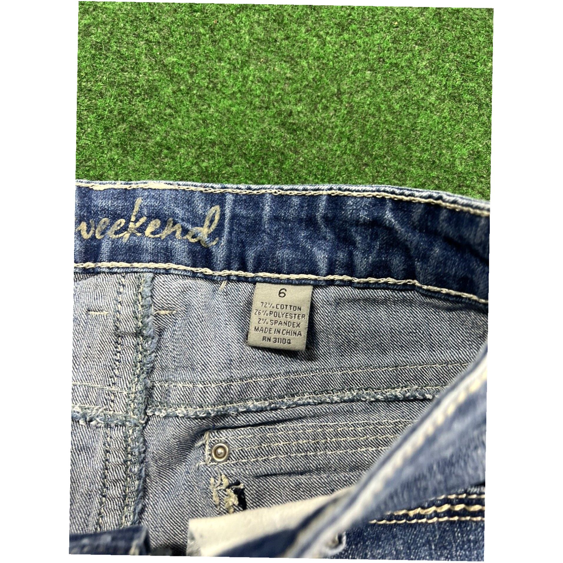 Vintage ND Jeans Womens 6 Blue Weekend Capri Designer Denim Fashion Studded 29x23 Size 28" / US 6 / IT 42 - 7 Thumbnail