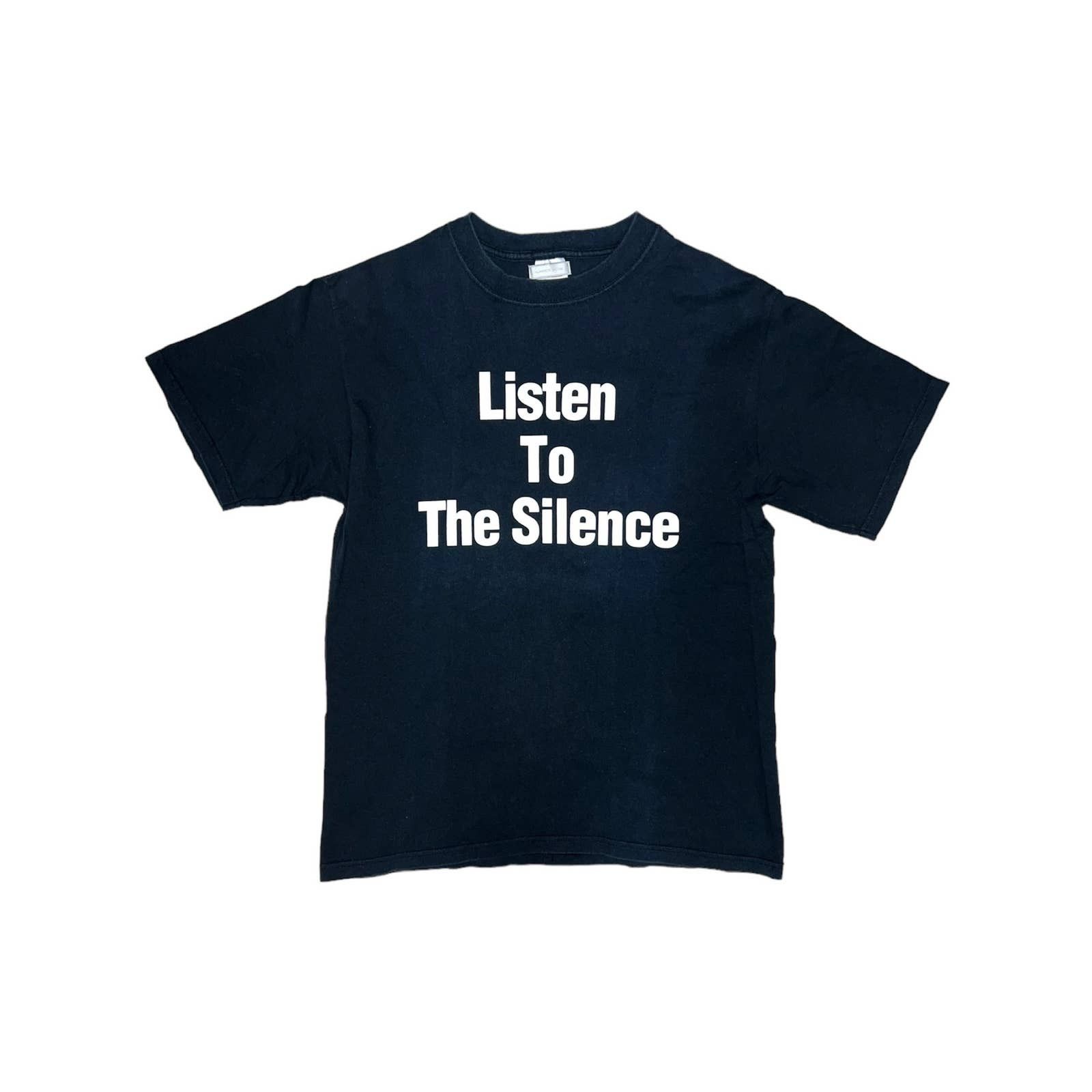 image of Number N Ine Number Nine 2002 Listen To The Silence Tee in Black, Men's (Size Medium)