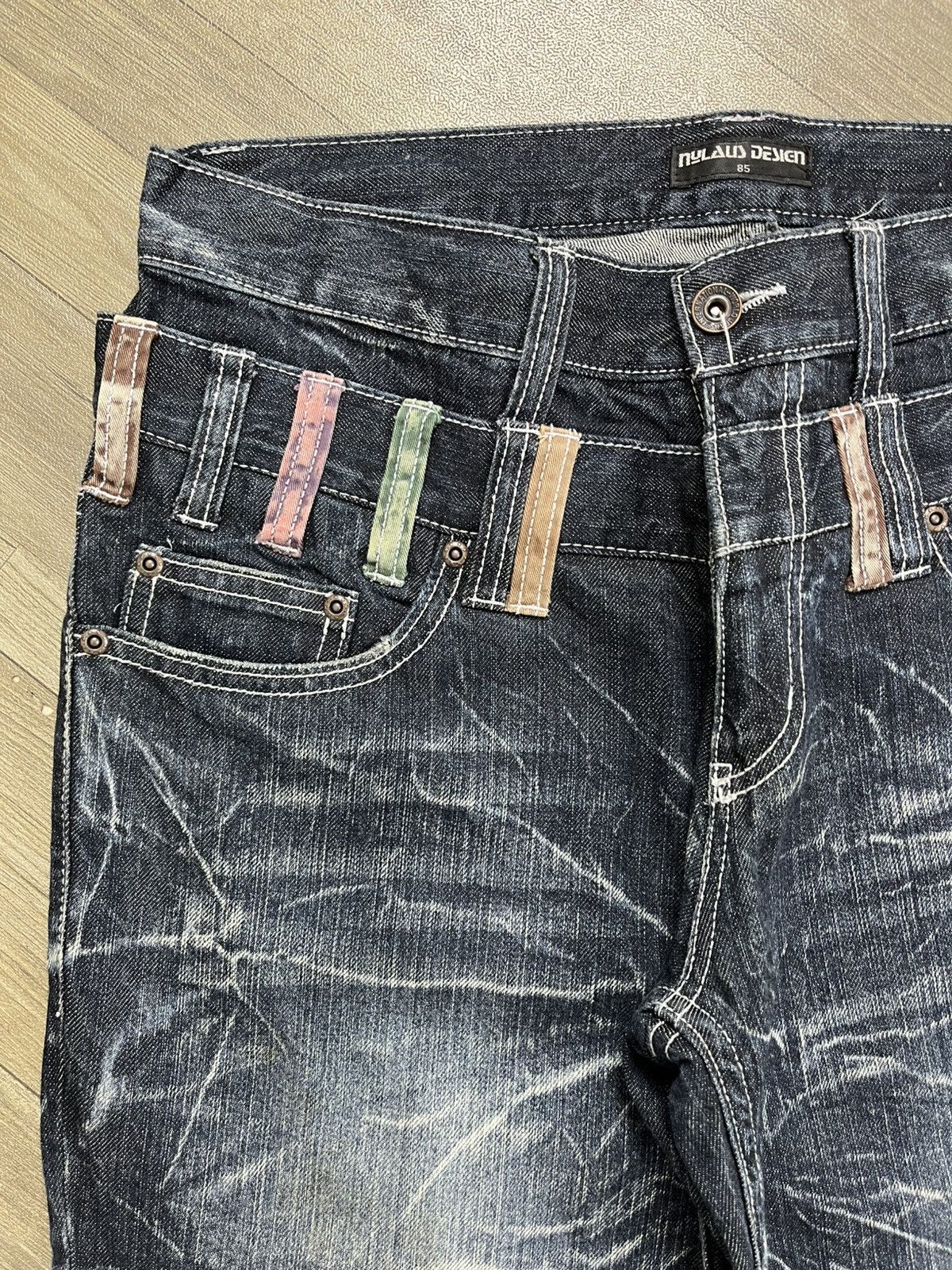 If Six Was Nine 2000s Nylaus Double Waist Distressed Punk Faded Baggy Jeans Size US 31 - 6 Thumbnail