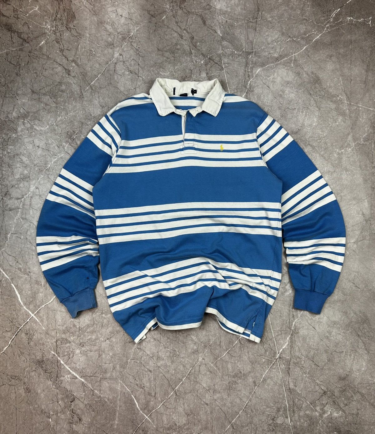 Polo Ralph Lauren Vintage Polo Ralph Lauren Rugby Long Sleeve Striped Shirt Size US XL / EU 56 / 4 - 1 Thumbnail