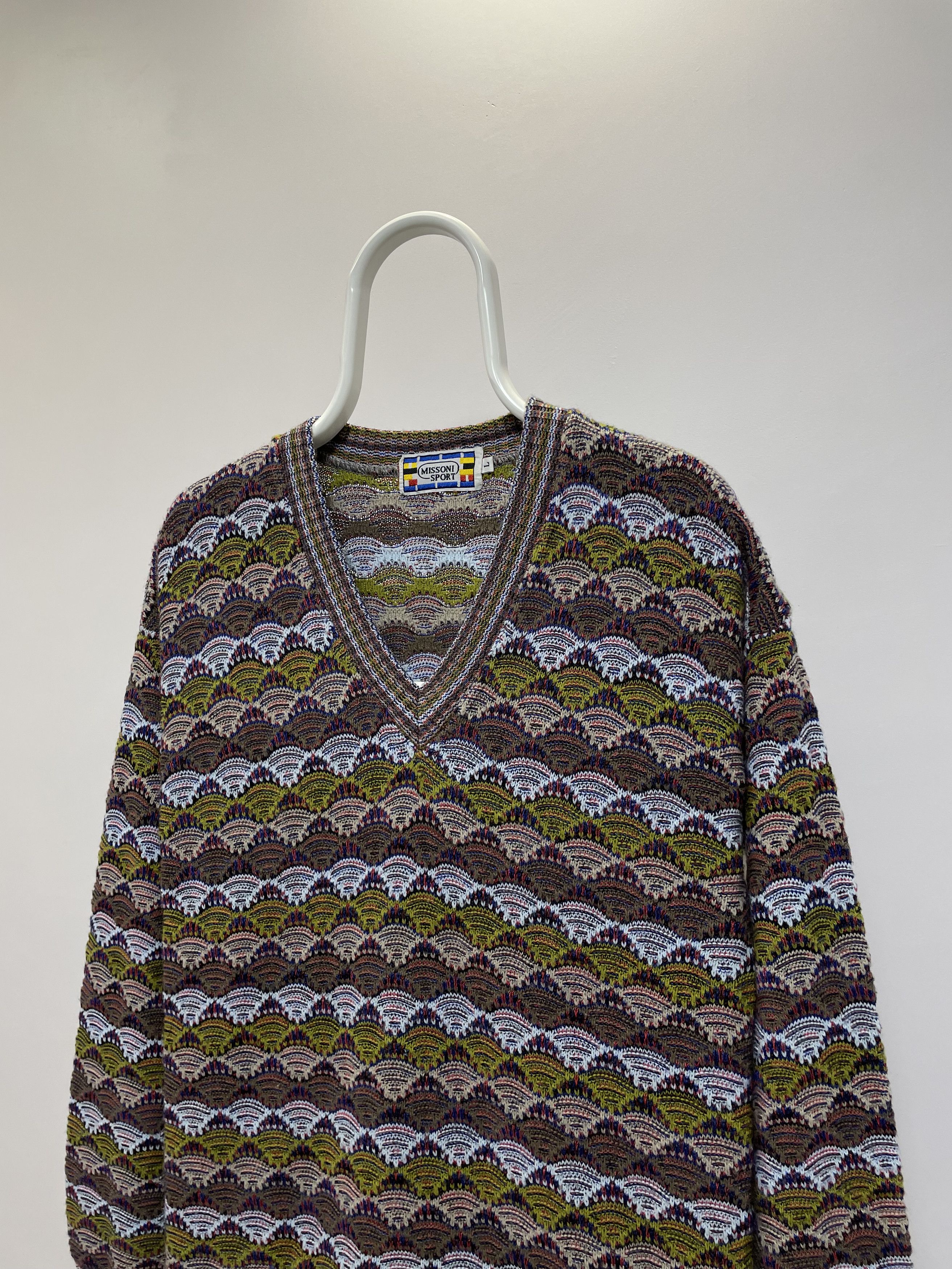 Missoni MISSONI Sport Vintage Knit Sweater V-Neck Pullover Rare Size US L / EU 52-54 / 3 - 5 Thumbnail