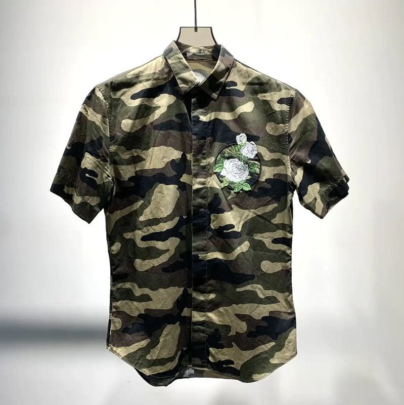 Dior Dior Green Camo Cotton Short Sleeve Shirt 0089 Size US S / EU 44-46 / 1 - 1 Thumbnail