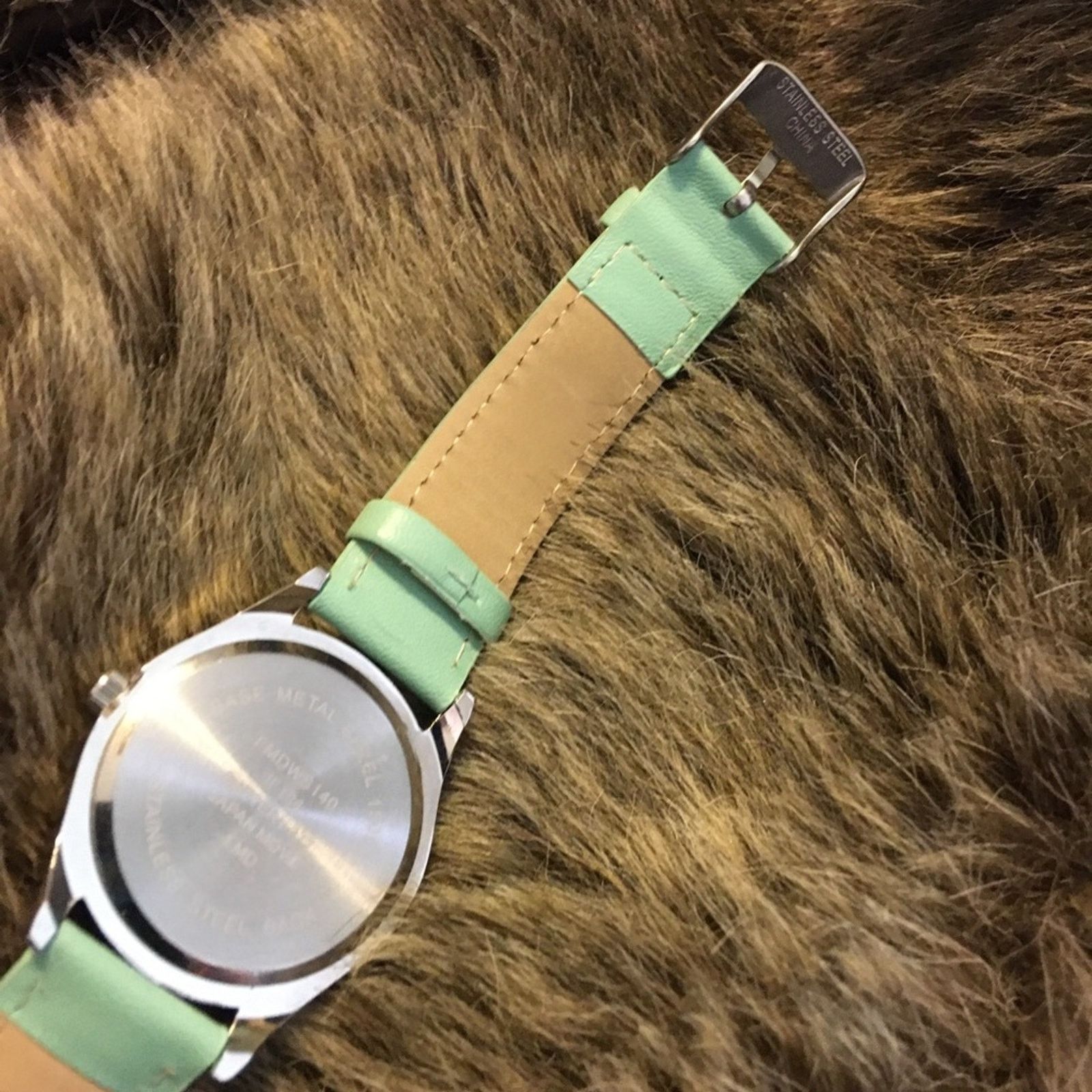 Jewelry Ladies crystal quilt mint imitation leather watch Size ONE SIZE - 7 Thumbnail