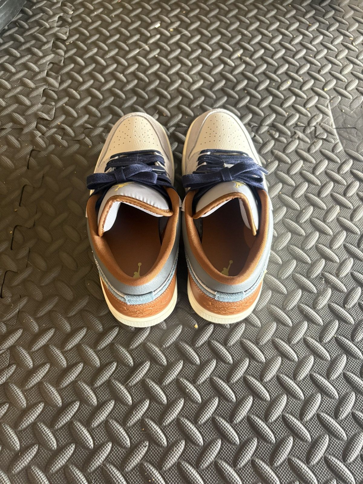 Nike Jordan 1 Low SE Phantom Repaired Denim Swoosh Size US 7.5 / EU 40-41 - 3 Thumbnail