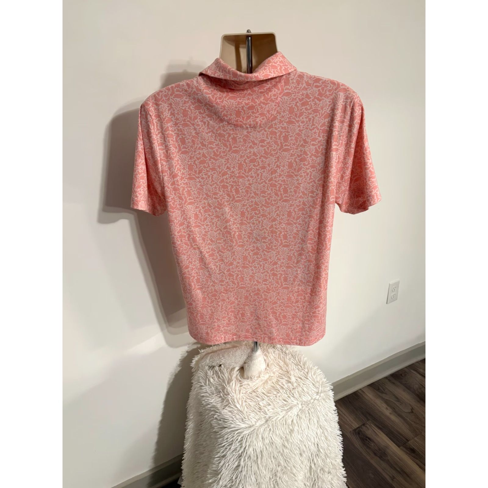 PGA Tour PGA TOUR Polo Shirt Mens Medium Pink-Peach Short Sleeve Pocket Front Golf Polo Shirt M Pink Mens Size US M / EU 48-50 / 2 - 3 Thumbnail