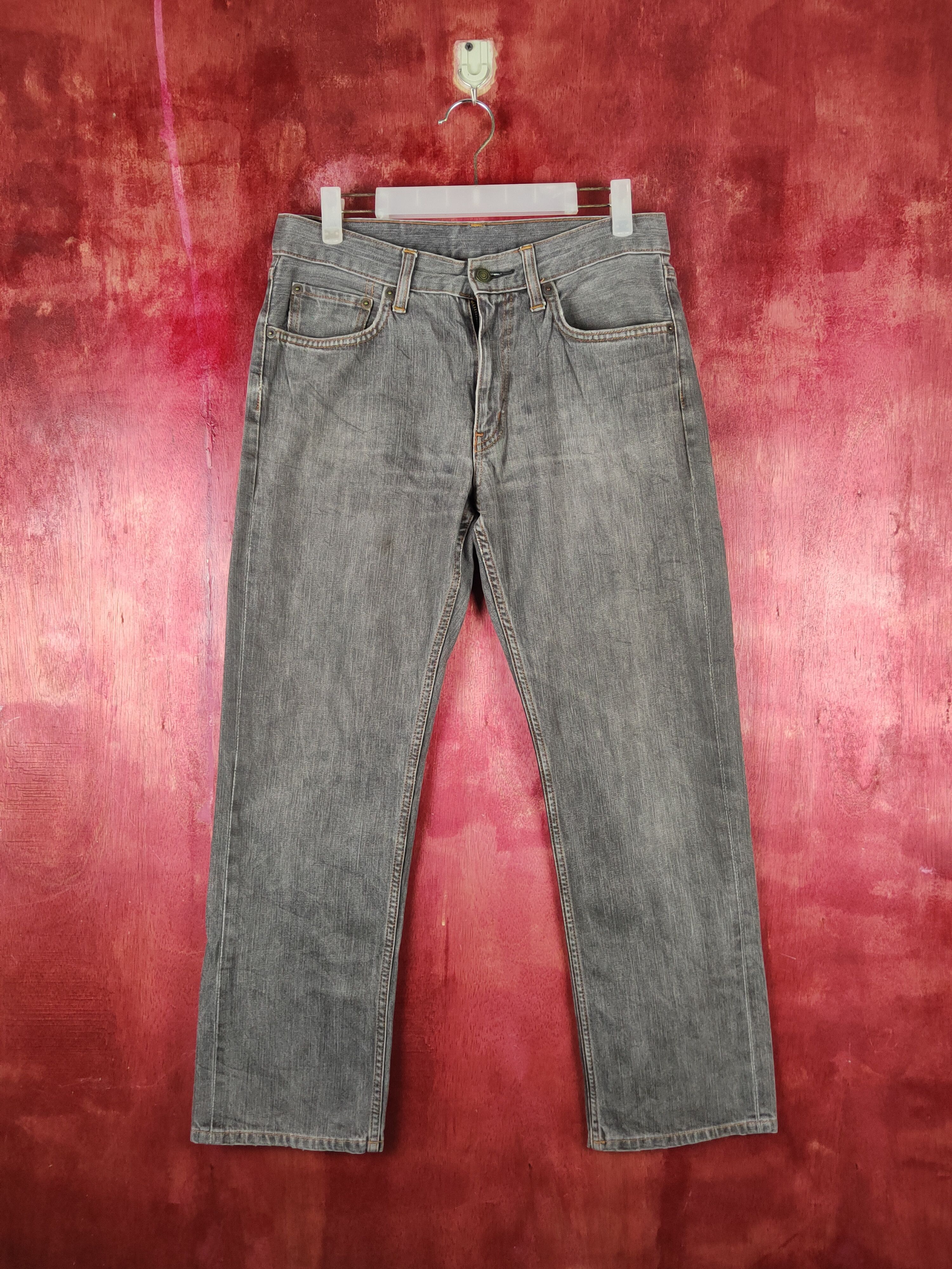Japanese Brand Uniqlo Dark Gray Faded Distressed Ripped Jeans #S2317 Size US 31 - 1 Thumbnail