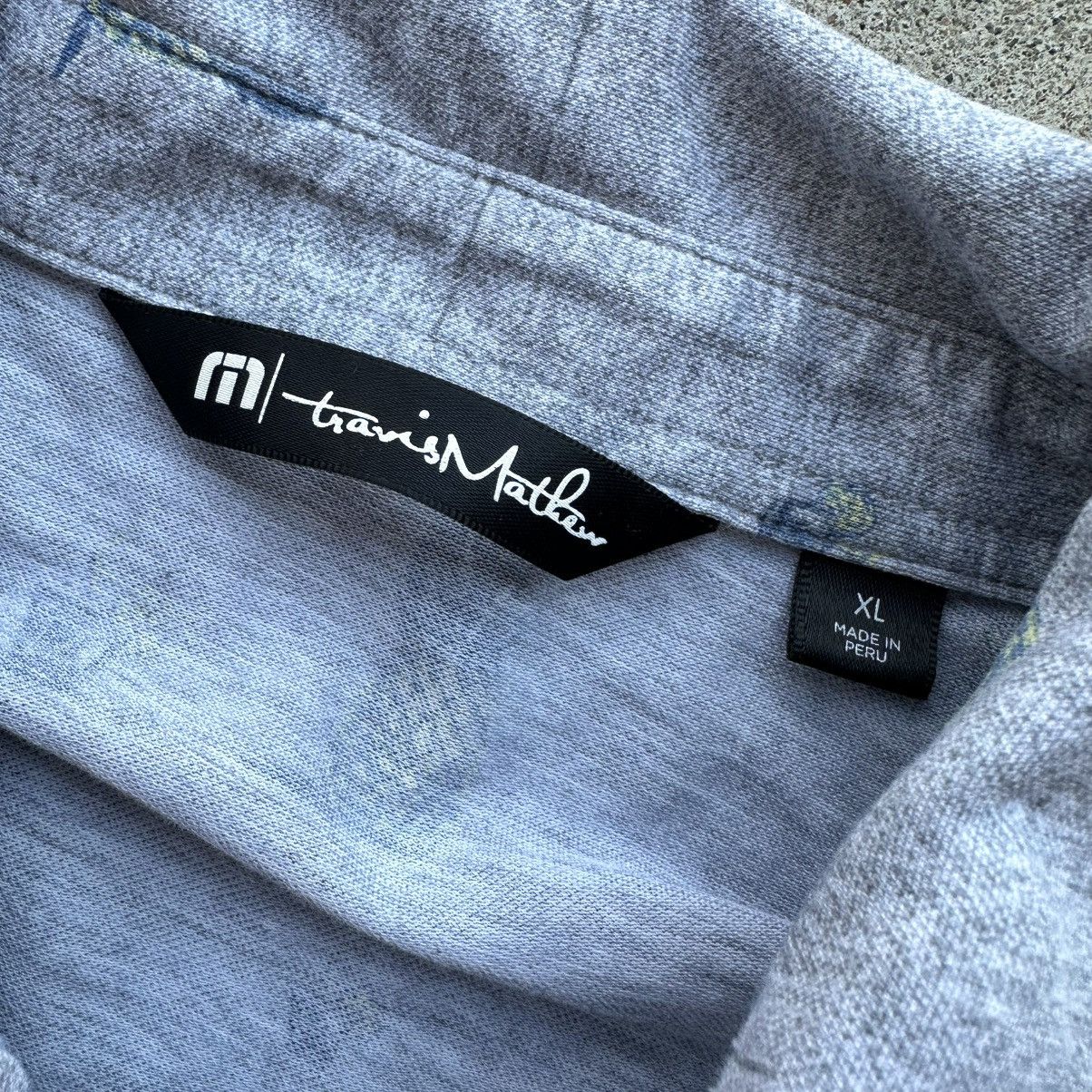 TravisMathew Travis Mathew Polo Shirt Men XL Gray Pineapple AOP Size US XL / EU 56 / 4 - 4 Thumbnail