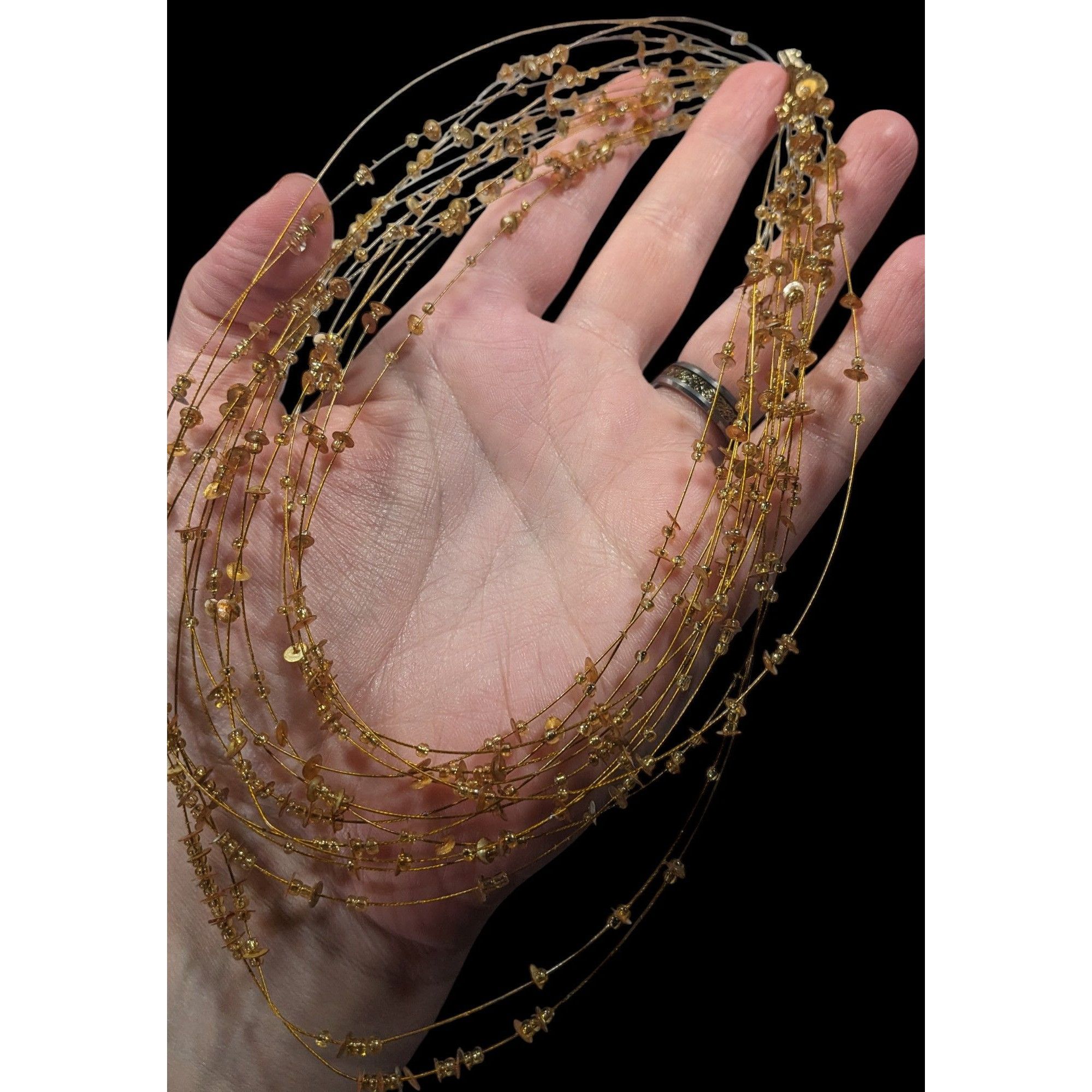 Other Whimsical Glam Gold Tone Floating Multilayer Necklace Size ONE SIZE - 5 Thumbnail