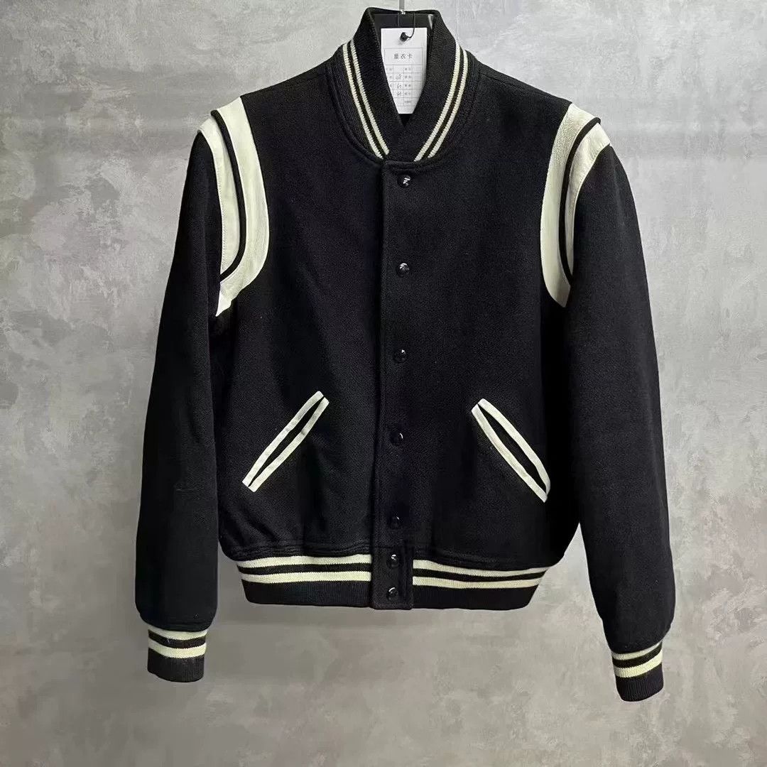Saint Laurent Paris Saint Laurent Black Striped Varsity Jacket Size US M / EU 48-50 / 2 - 1 Thumbnail