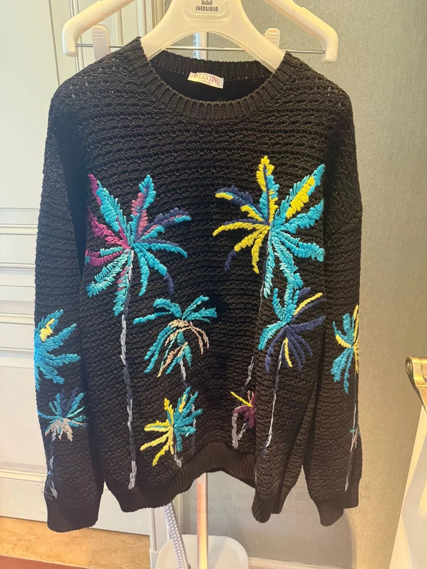 Valentino Valentino Black Cotton Crewneck Sweater. Size US M / EU 48-50 / 2 - 2 Thumbnail