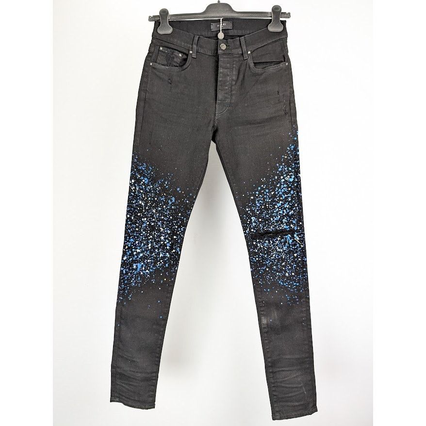Amiri o1rshd1 Crystal Painted Pants in Black Size US 32 / EU 48 - 2 Thumbnail