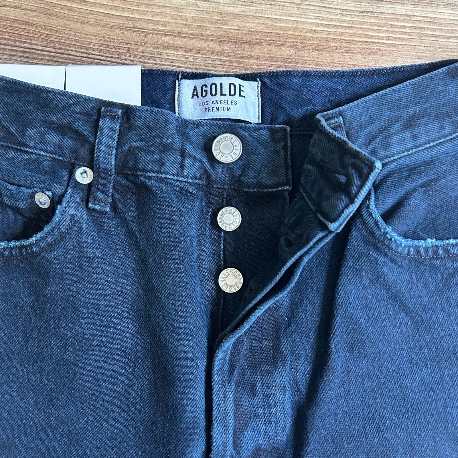 Agolde Agolde Jeans High Rise Straight Crop NWT Dark Distressed 26 Size 26" / US 2 / IT 38 - 14 Thumbnail