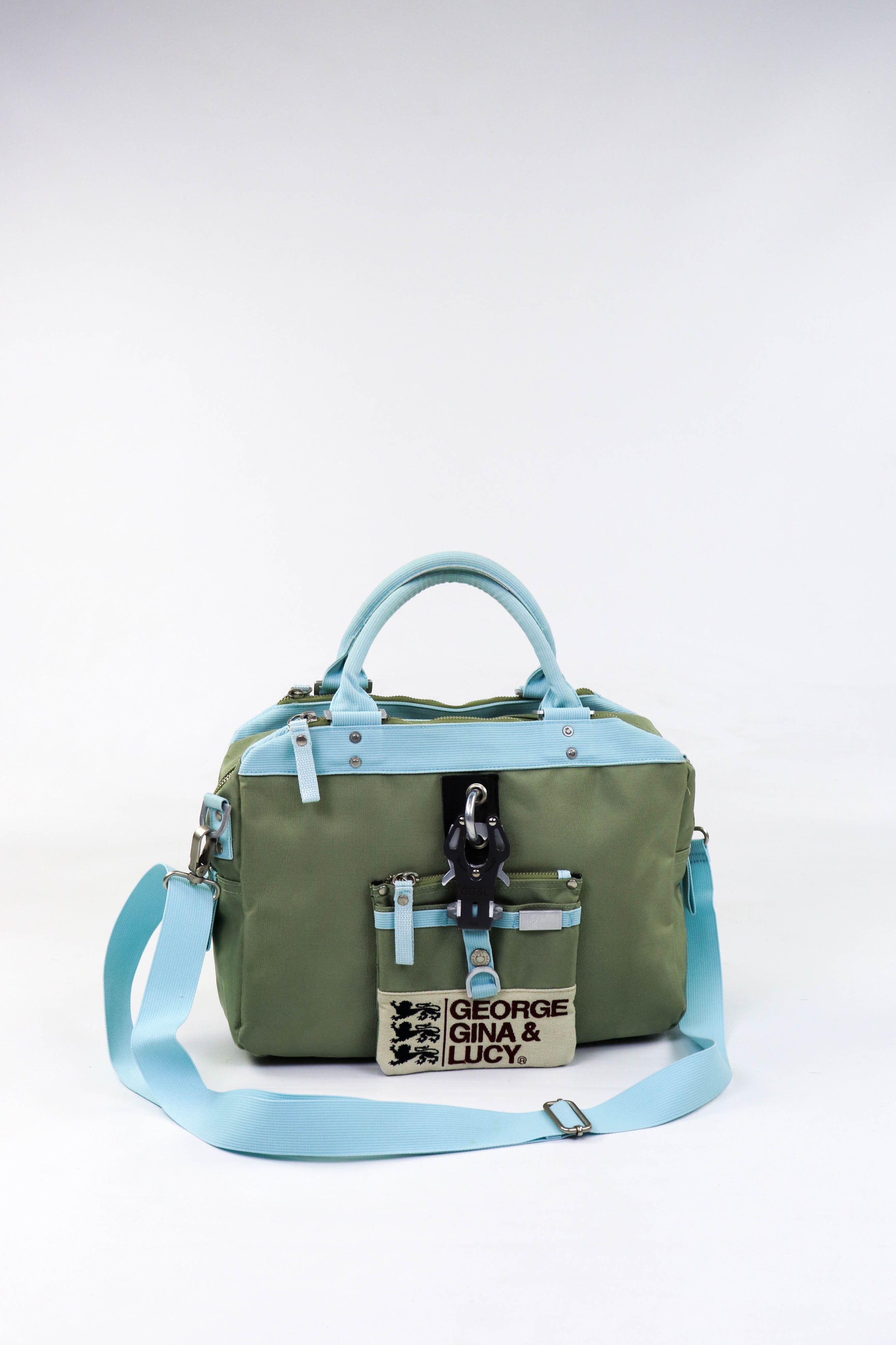 GGL George Gina Lucy Khaki Olive Nylon Cargo Shoulder Bag