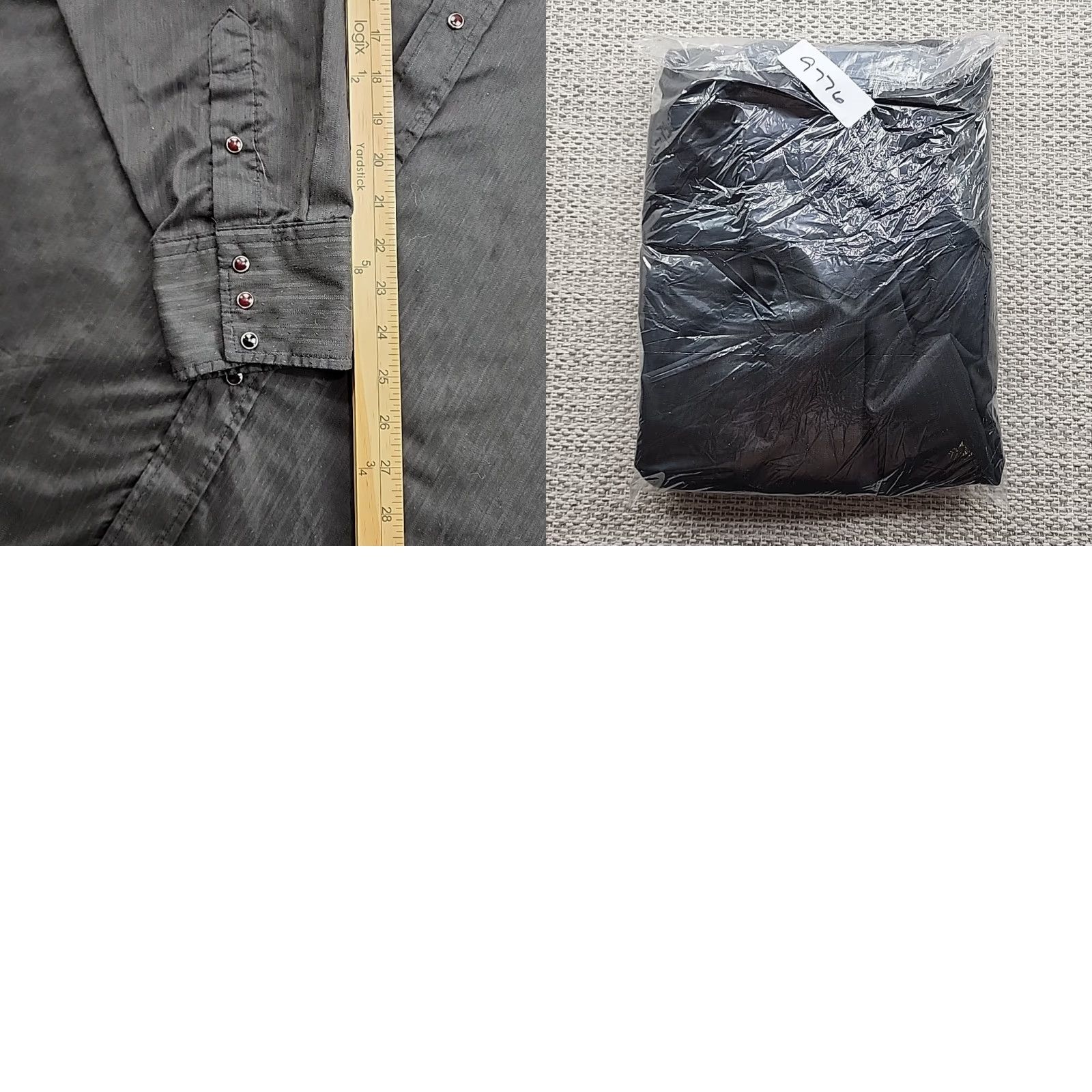 Vintage VINTAGE Panhandle Slim Pearl Snap Shirt 18-36 Black Striped Western USA Made Cowboy Shirt Mens Regular 100% Cotton Size US XXL / EU 58 / 5 - 9 Thumbnail