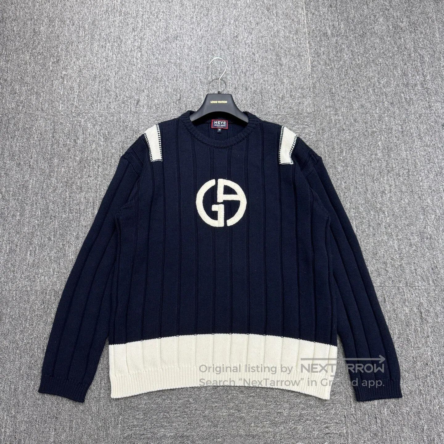 Armani Armani Embroidered letter wool knit sweater| Size US 40 / EU 56 - 1 Thumbnail