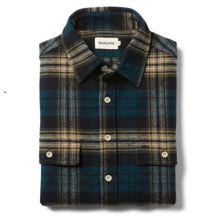 Taylor Stitch Ledge Flannel Shirt Deep Sea Plaid | Grailed