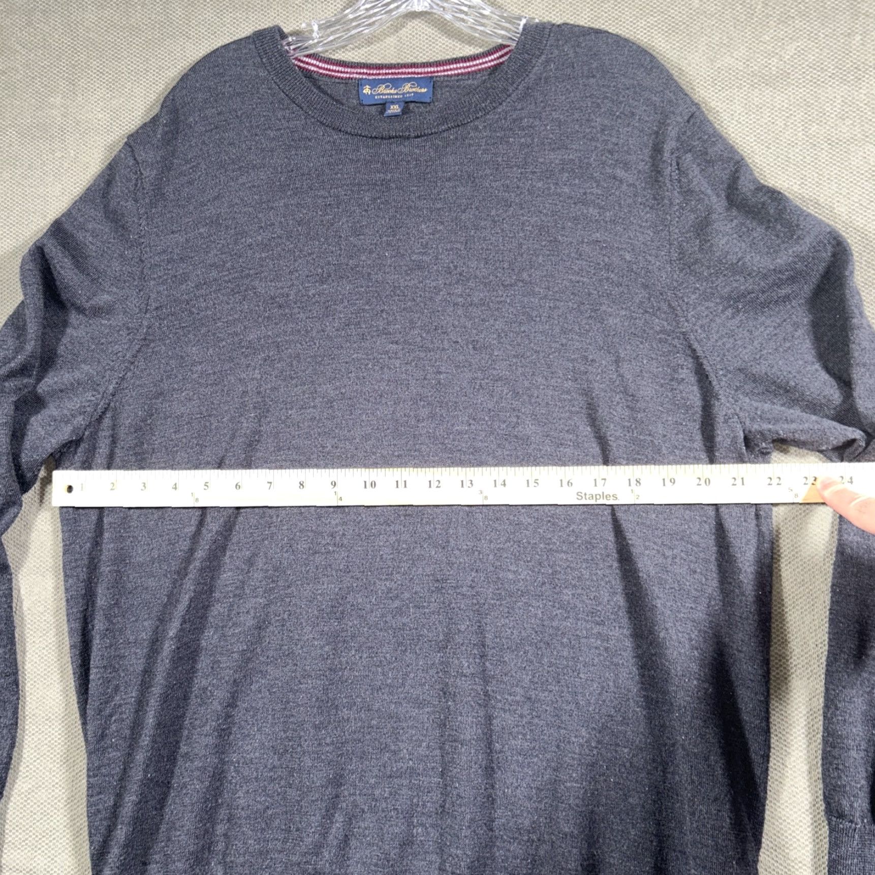 Brooks Brothers Brooks Brothers Mens 2XL Merino Wool Knit Long Sleeve Lightweight Sweater Gray Size US XXL / EU 58 / 5 - 7 Thumbnail