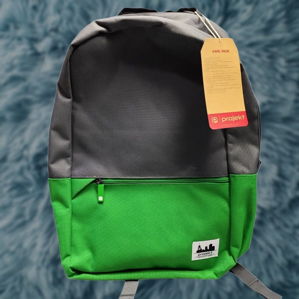 Y/Project Projekt Karl Unisex Backpack Green Gray Canvas Adjustable Straps Water Resistant Medium Color Green & Gray Backpack Unisex Adults Mens Womens Size ONE SIZE - 1 Thumbnail