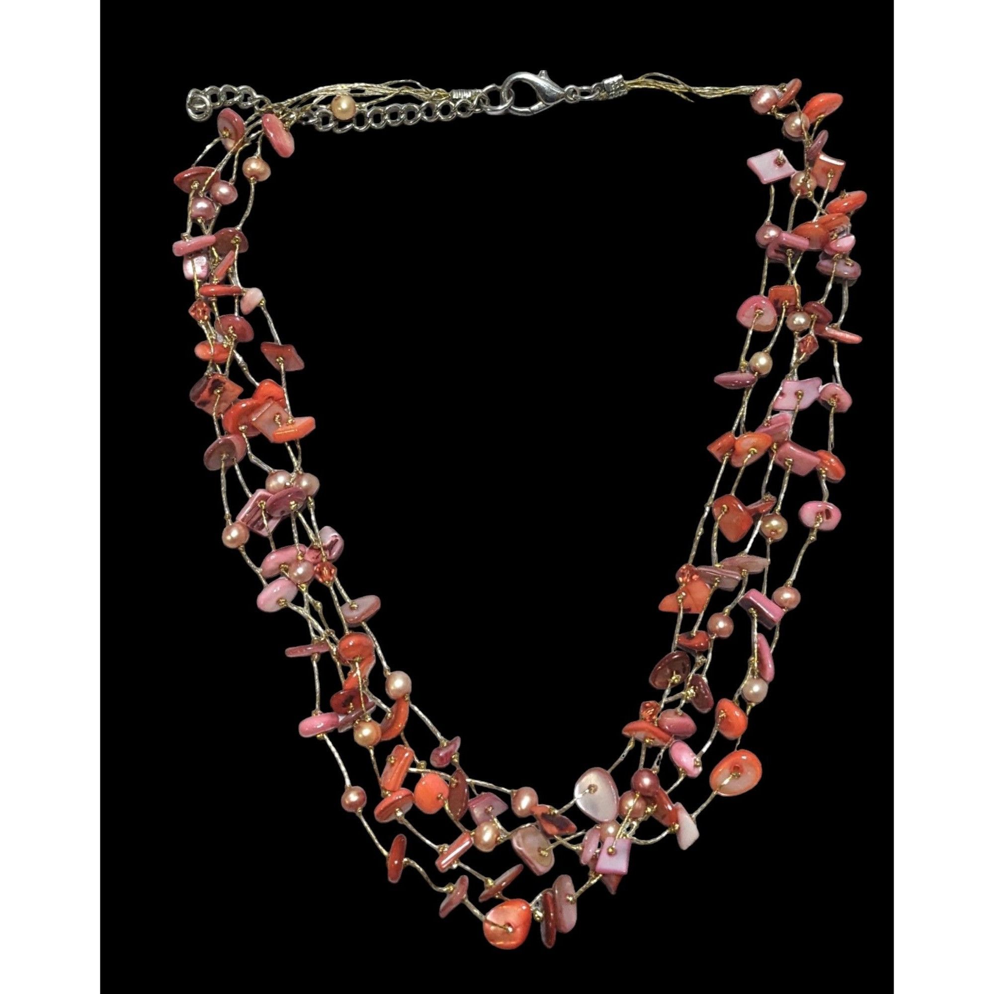 Other Multi-Strand Pink Shell Chip And Pearl Necklace Size ONE SIZE - 1 Thumbnail