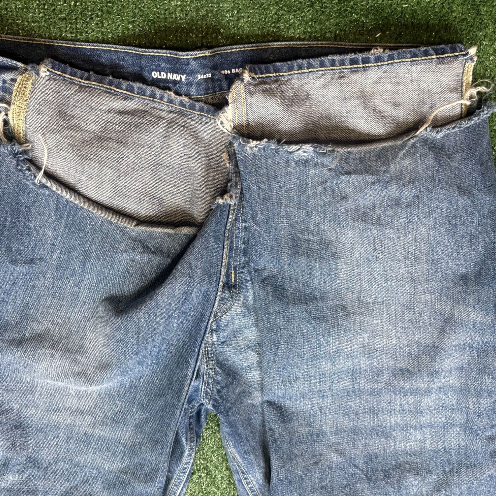 Old Navy Old Navy Jeans 90s Baggy 34x32 Blue Denim 5-Pocket Men Straight Relaxed Vintage 90s Theme Mens Jeans Size US 34 / EU 50 - 6 Thumbnail
