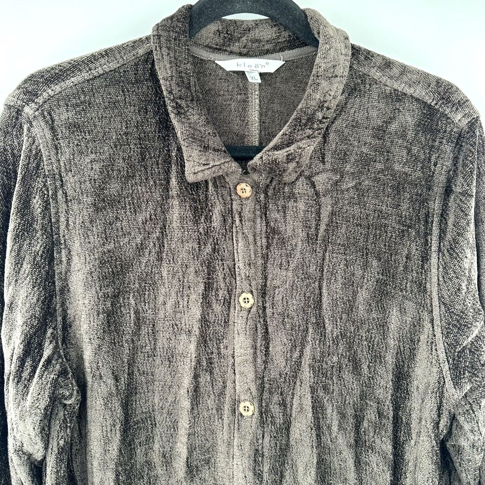 Vintage Kleen Brown Chenille Cardigan Jacket Womens XL Button Front Long Sleeve Pocket Size XL / US 12-14 / IT 48-50 - 3 Thumbnail