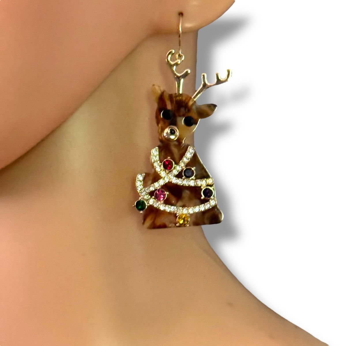 Other Holiday Lane jeweled resin reindeer dangle earrings Size ONE SIZE - 4 Thumbnail