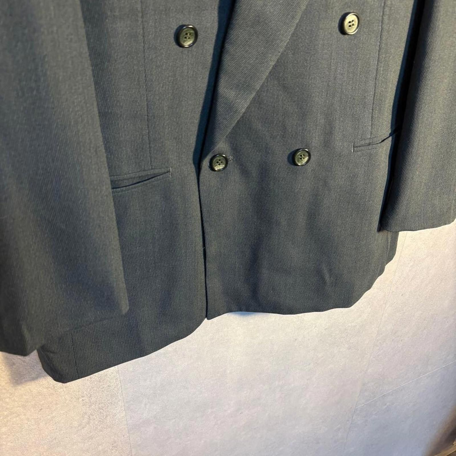 Lanvin Lanvin - Men's Classic Double-Breasted Suit in Dark Grey Size 38R - 4 Thumbnail