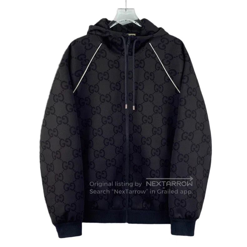 Gucci Gucci 23 black logo dark pattern jacquard full print hoode Size US M / EU 48-50 / 2 - 1 Thumbnail