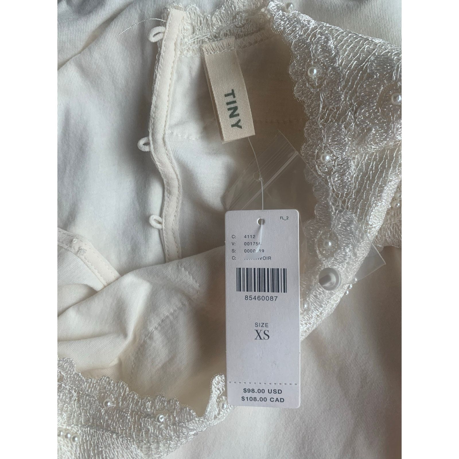 Anthropologie NWT Anthropologie Mock Neck Lace Embellished Top Size XS / US 0-2 / IT 36-38 - 5 Thumbnail