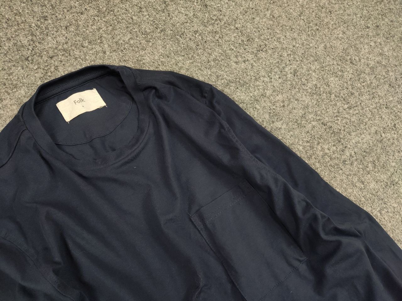 Folk Folk Design Classic Navy Blue Cotton Long Sleeve Sweatshirt Size US M / EU 48-50 / 2 - 6 Thumbnail