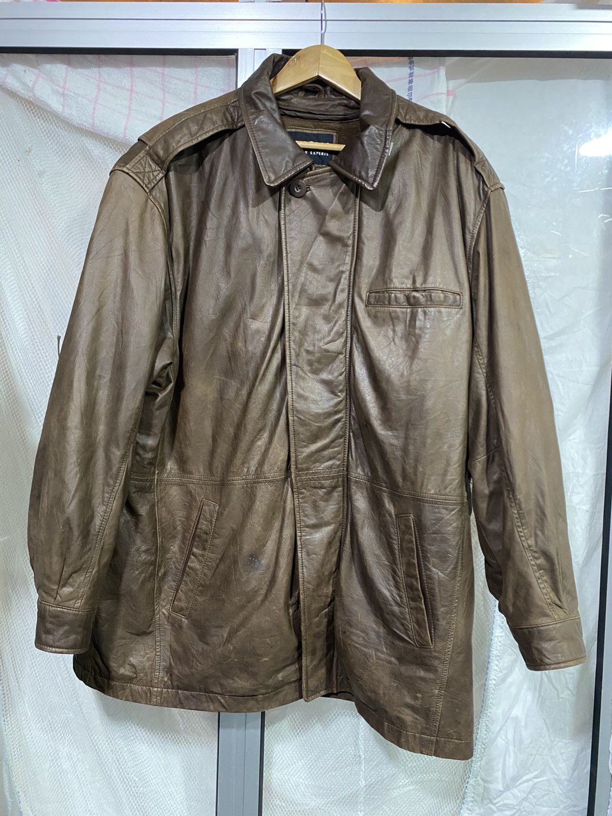 Japanese Brand Vintage Parka Leather Jacket WILSONS Size US XL / EU 56 / 4 - 1 Thumbnail