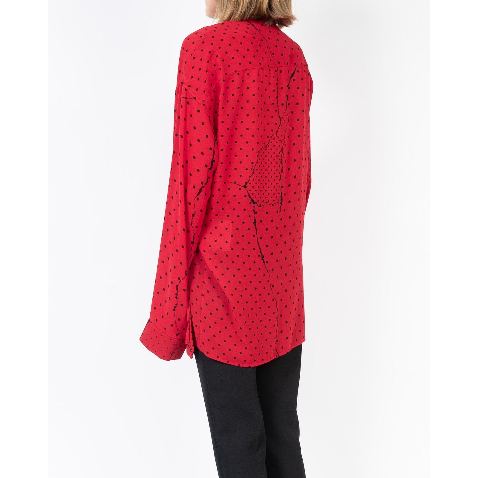 Haider Ackermann SS18 Red Polkadot Silk Shirt Size S / US 4 / IT 40 - 4 Thumbnail
