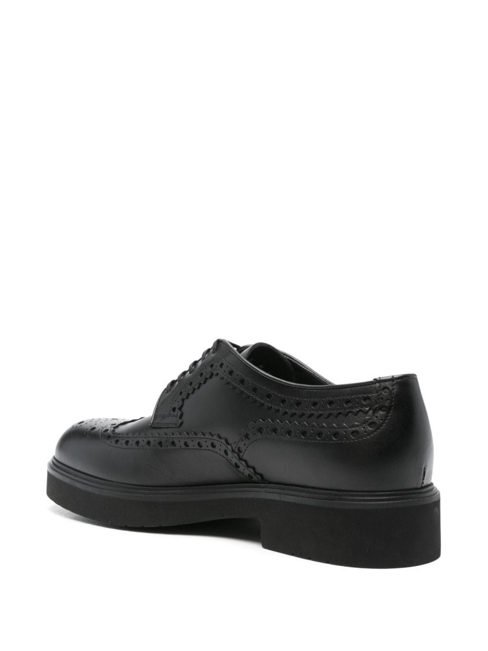 Salvatore Ferragamo o1s1rm1125 Leather Derby Shoes in Black Size US 10 / EU 43 - 3 Thumbnail