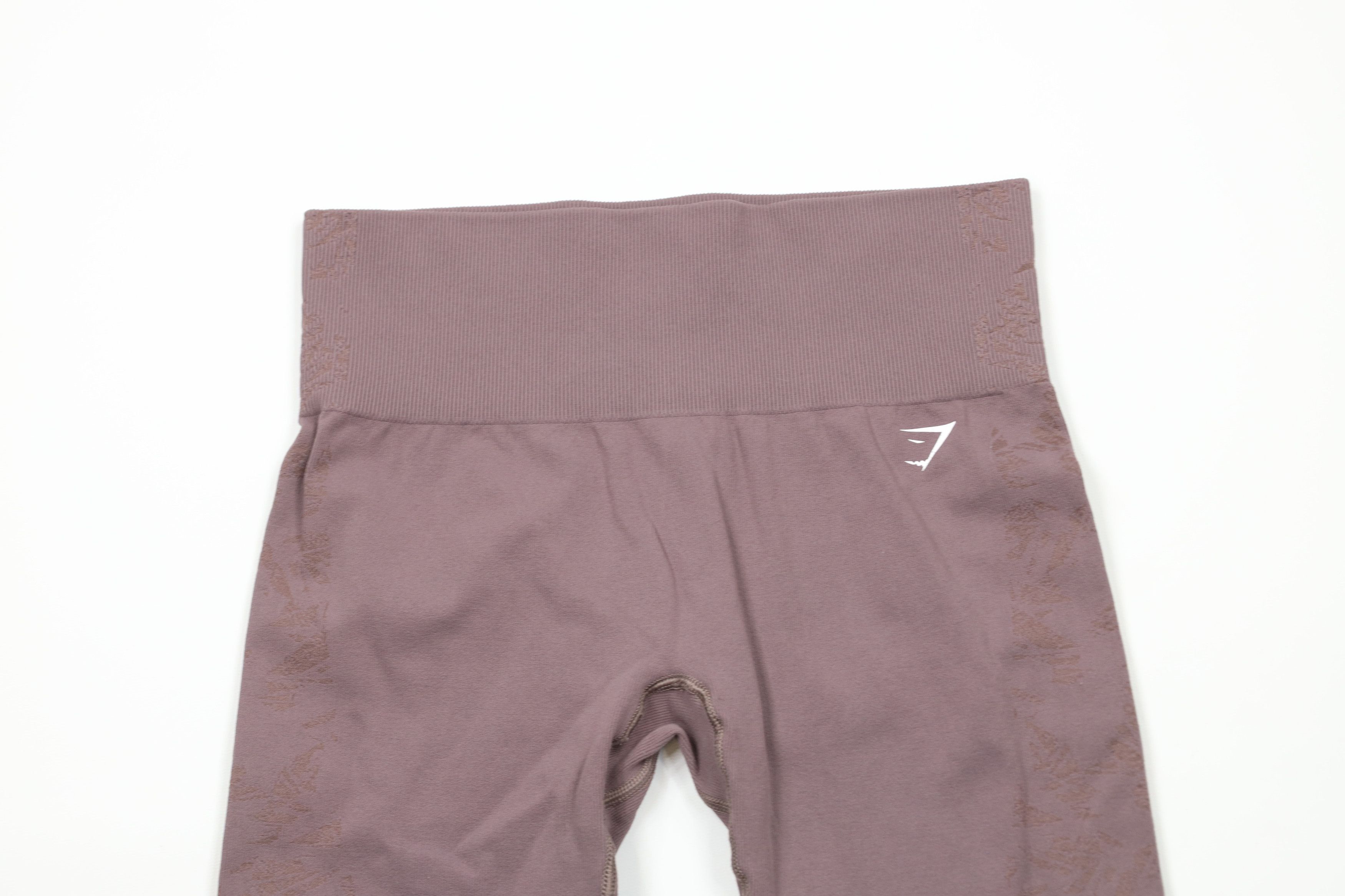 Gymshark × Vintage Gymshark Geometric Ribbed Spandex Gym Leggings Purple Size 25" / US 0 / IT 36 - 2 Thumbnail