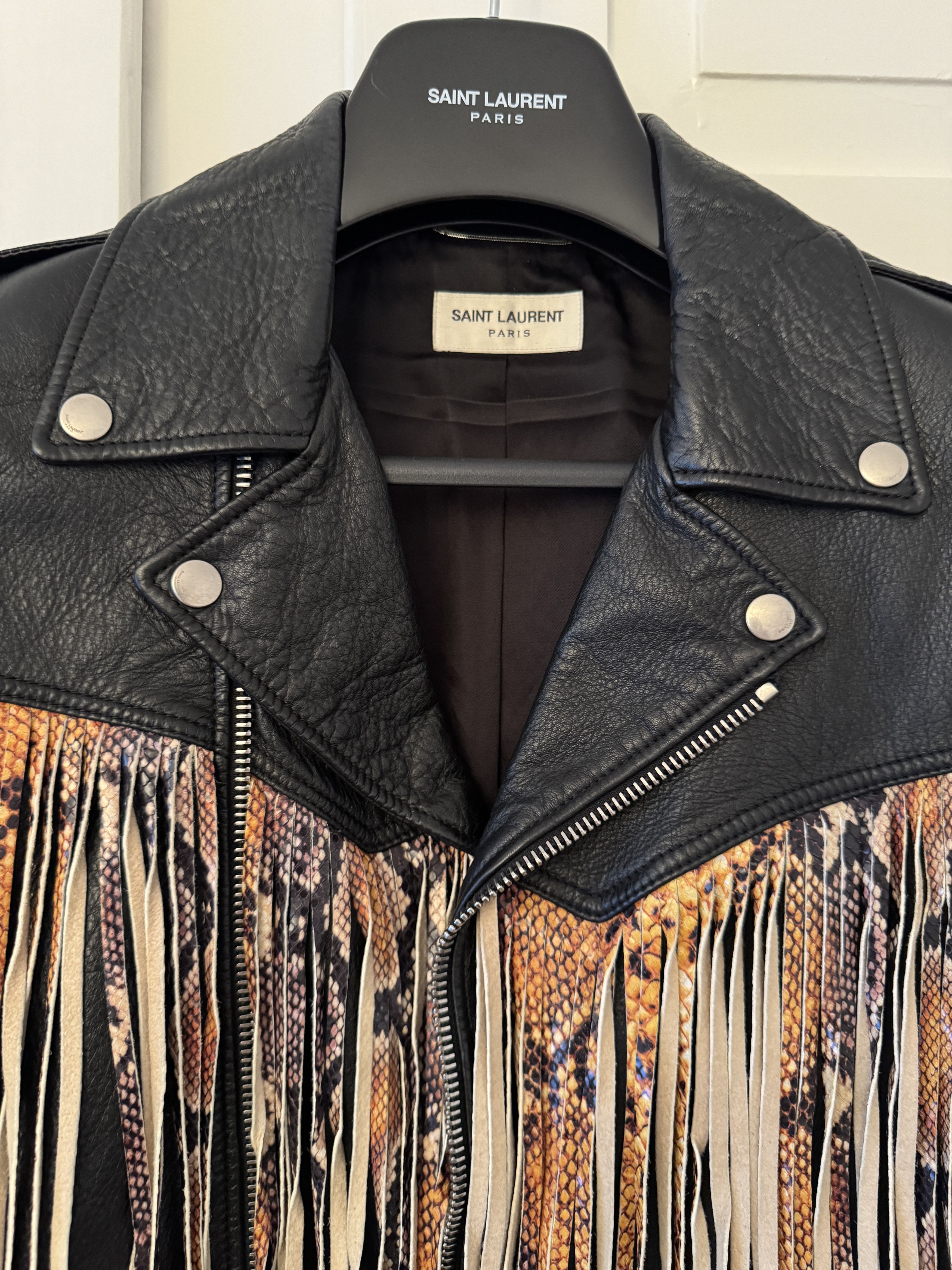 Saint Laurent Paris Saint Laurent SS16 Fringed Python Leather Jacket Surf Sound Size US S / EU 44-46 / 1 - 5 Thumbnail