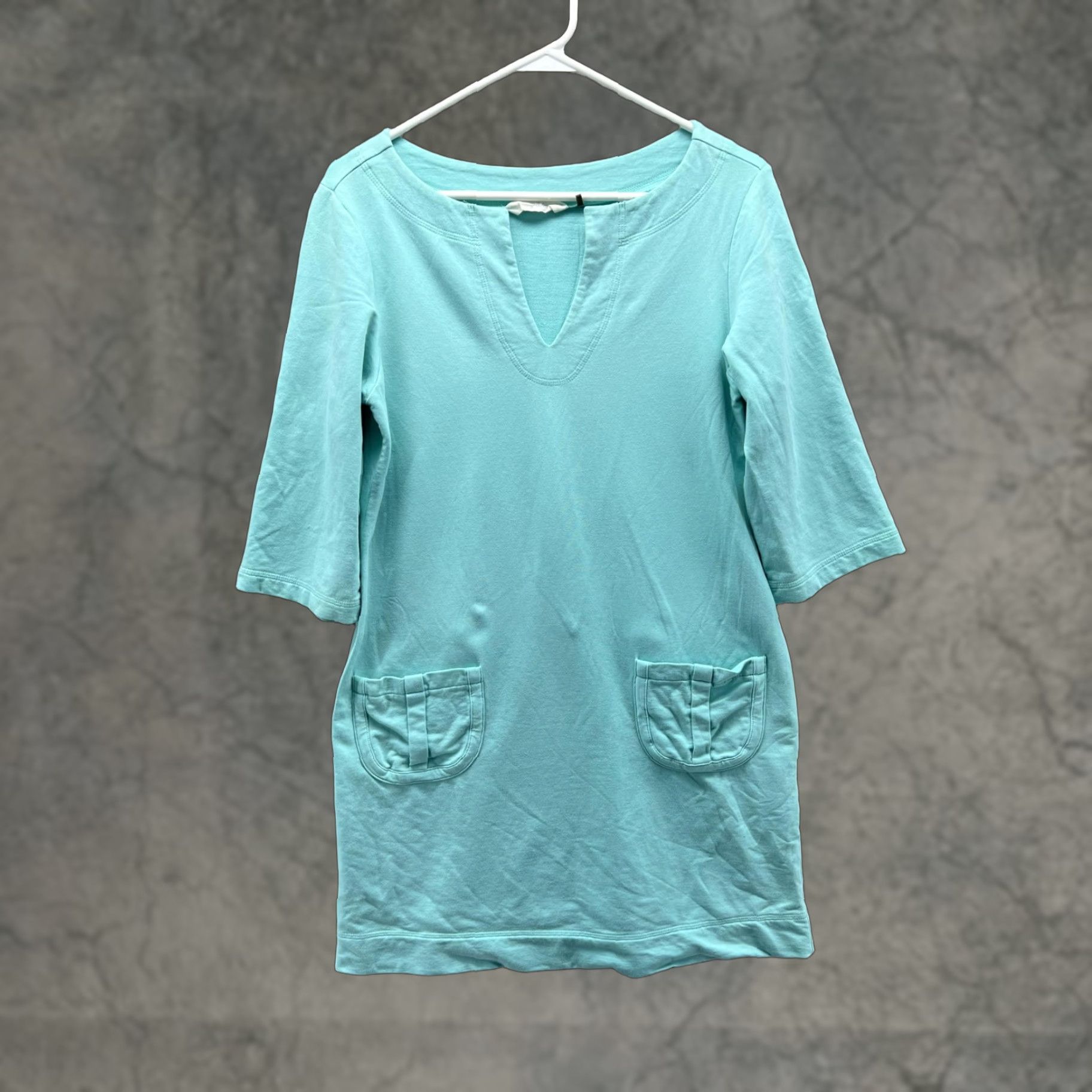 Tommy Bahama Tommy Bahama Shirt Womens M Blue V-Neck 3/4 Sleeve Tunic Jersey Top Pockets Size M / US 6-8 / IT 42-44 - 1 Thumbnail