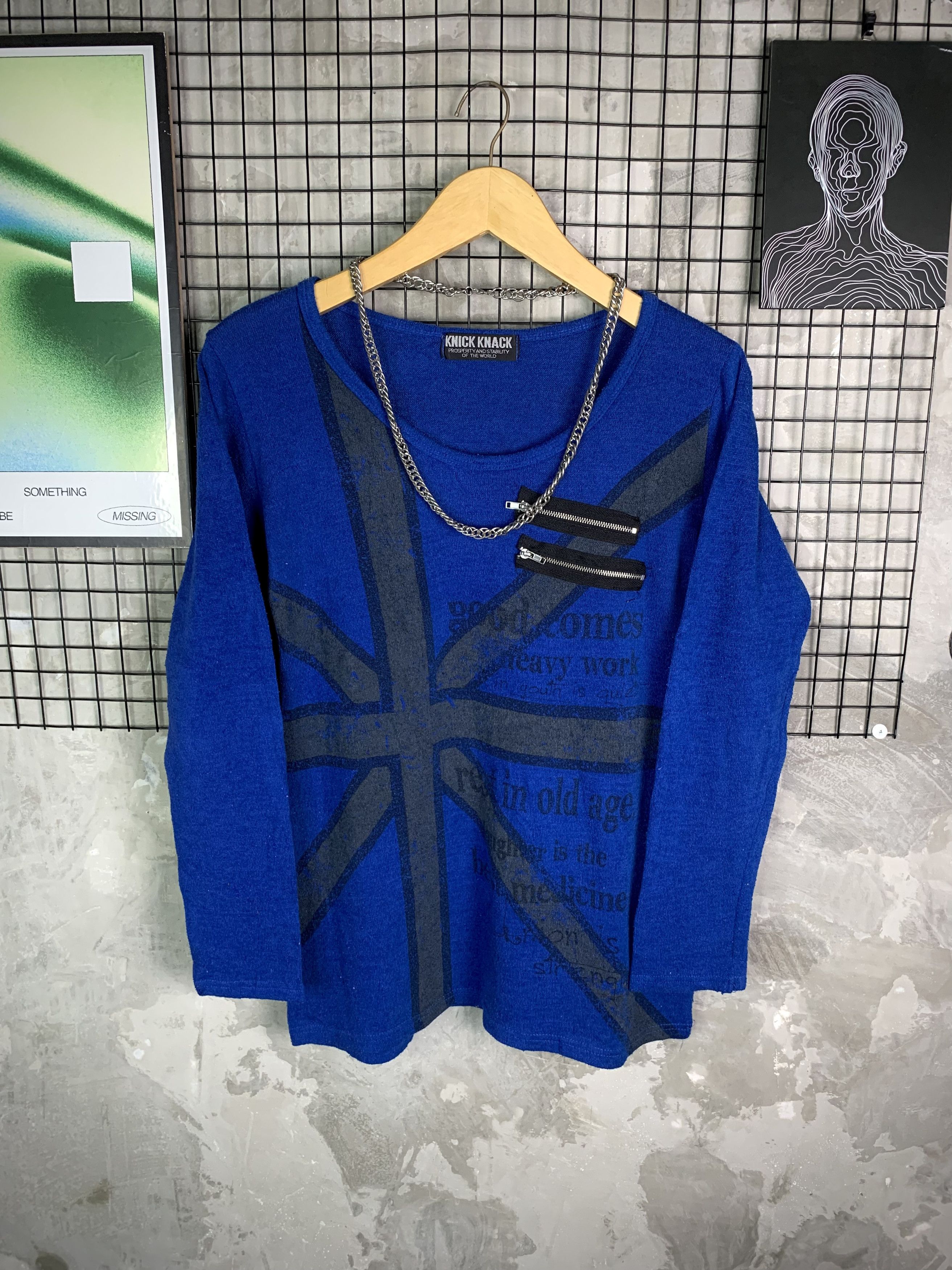 Japanese Brand Knick Knack Grunge Punk poem Cross Flag Graphic Size US S / EU 44-46 / 1 - 1 Thumbnail