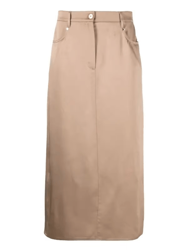 Brunello Cucinelli o1y0725 Midi Skirt in Light Brown Size 30" / US 8 / IT 44 - 1 Thumbnail