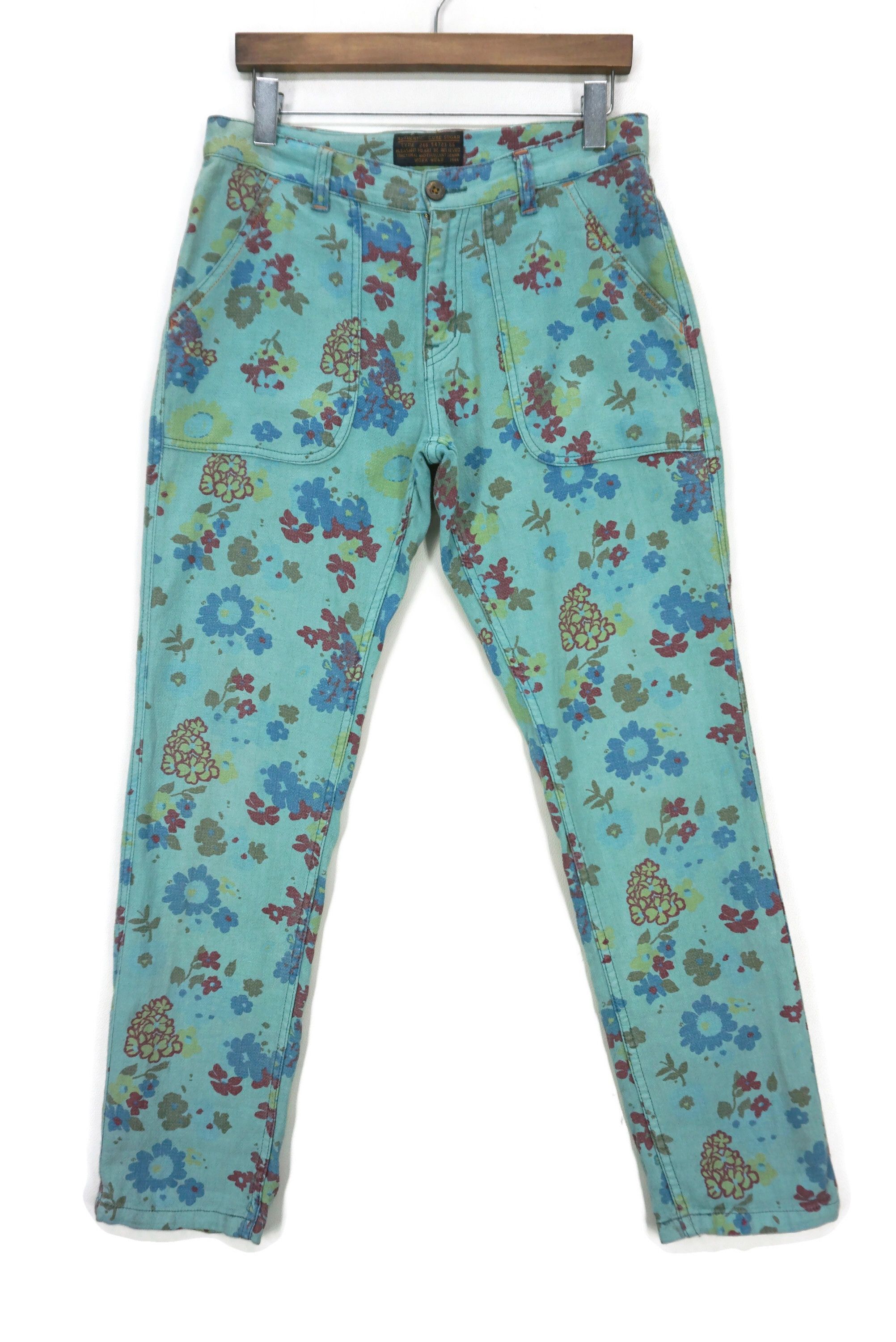 Image of Workers Baker Pants Cube Sugar Hickory Dungarees Multicolor Floral in Blue, Men's (Size 31)