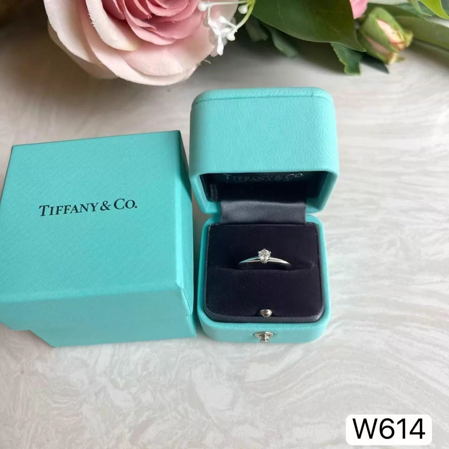 Tiffany & Co. Tiffany 6-Claw 0.21ct Pt950 Diamond Ring 49 W614 Disc Size ONE SIZE - 5 Thumbnail